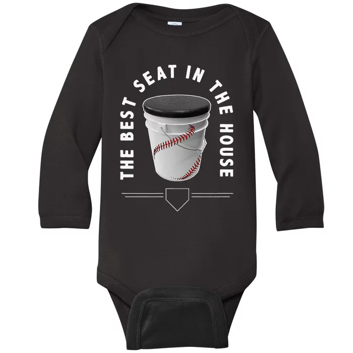 Baseball Bucket  The Best Seat in the House  Sports Baby Long Sleeve Bodysuit