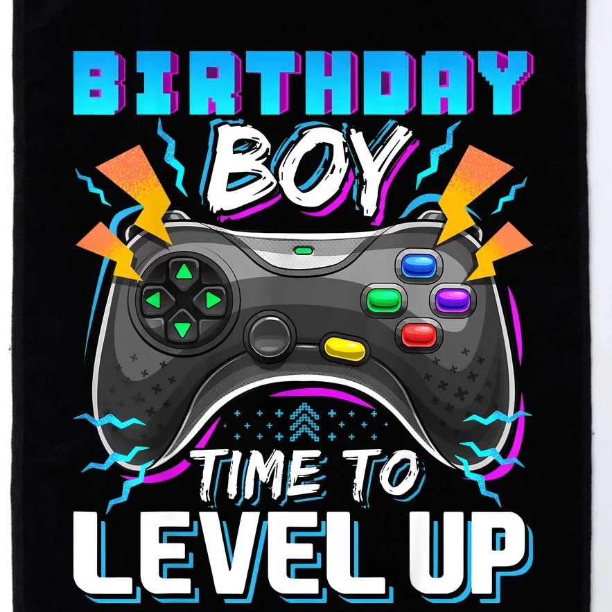 Birthday Boy Time To Level Up Video Game Birthday Gift Boy Platinum Collection Golf Towel