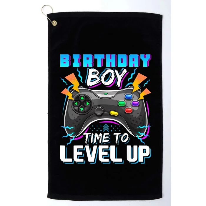 Birthday Boy Time To Level Up Video Game Birthday Gift Boy Platinum Collection Golf Towel