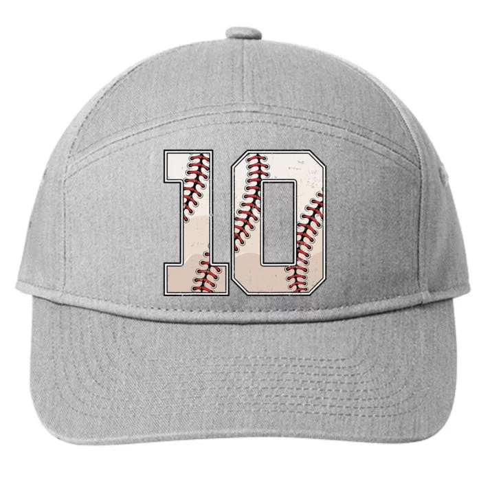 Baseball Birthday Ten 10 Years Old 10th Bday Party 7-Panel Snapback Hat