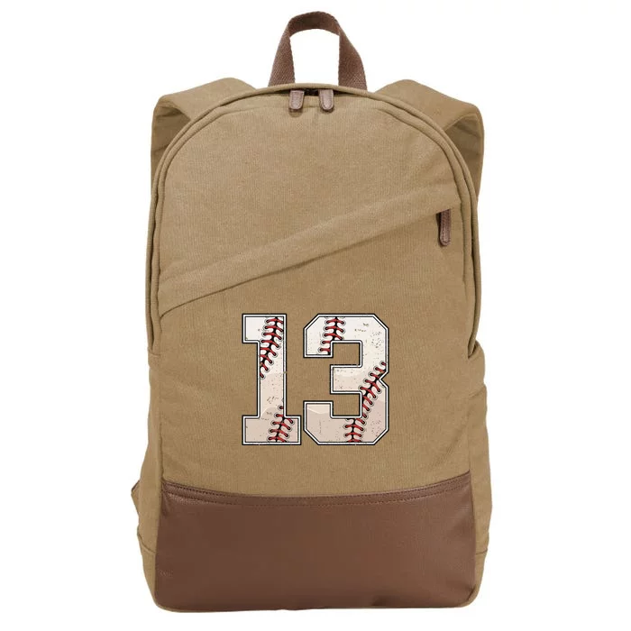 Baseball Birthday Thirteen 13 Years Old 13th Bday Party Cotton Canvas Backpack