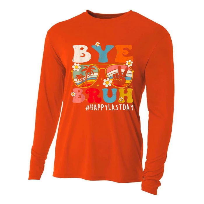 Bye Bruh Teacher Happy Last Day Of School Hello Summer Cooling Performance Long Sleeve Crew