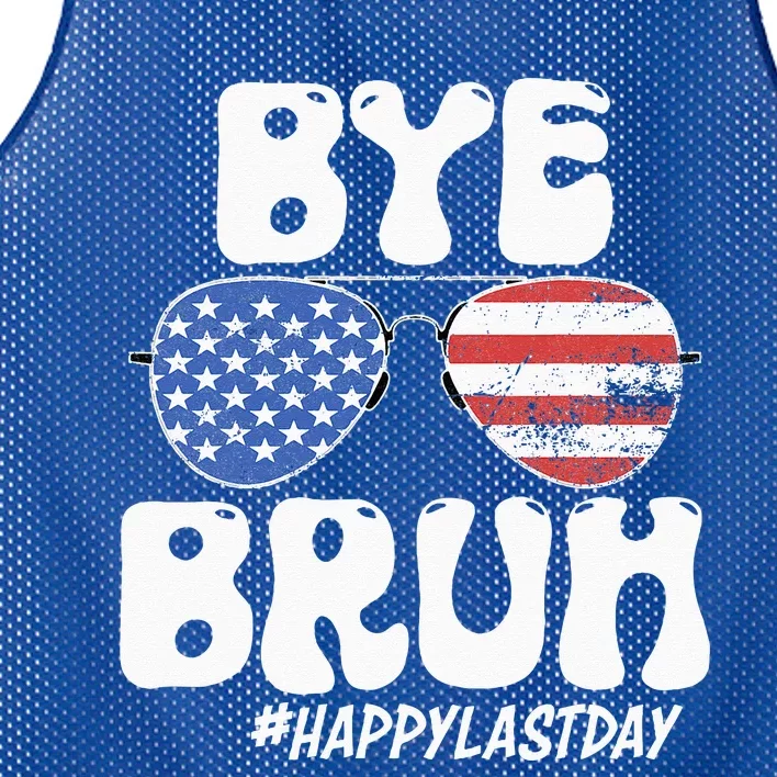 Bye Bruh Teacher Happy Last Day Of School Summer Mesh Reversible Basketball Jersey Tank