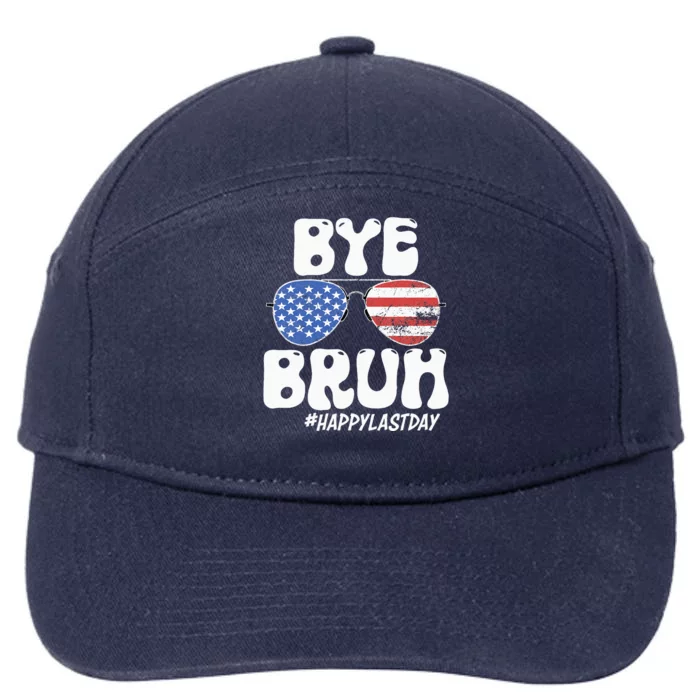 Bye Bruh Teacher Happy Last Day Of School Summer 7-Panel Snapback Hat