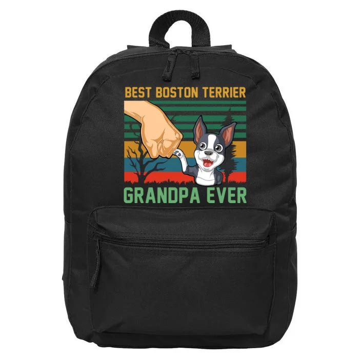 Best Boston Terrier Grandpa Ever 16 in Basic Backpack