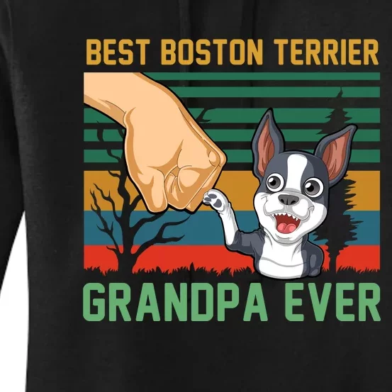 Best Boston Terrier Grandpa Ever Women's Pullover Hoodie