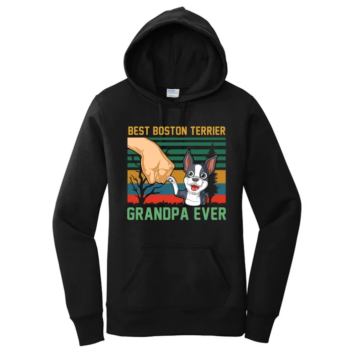 Best Boston Terrier Grandpa Ever Women's Pullover Hoodie