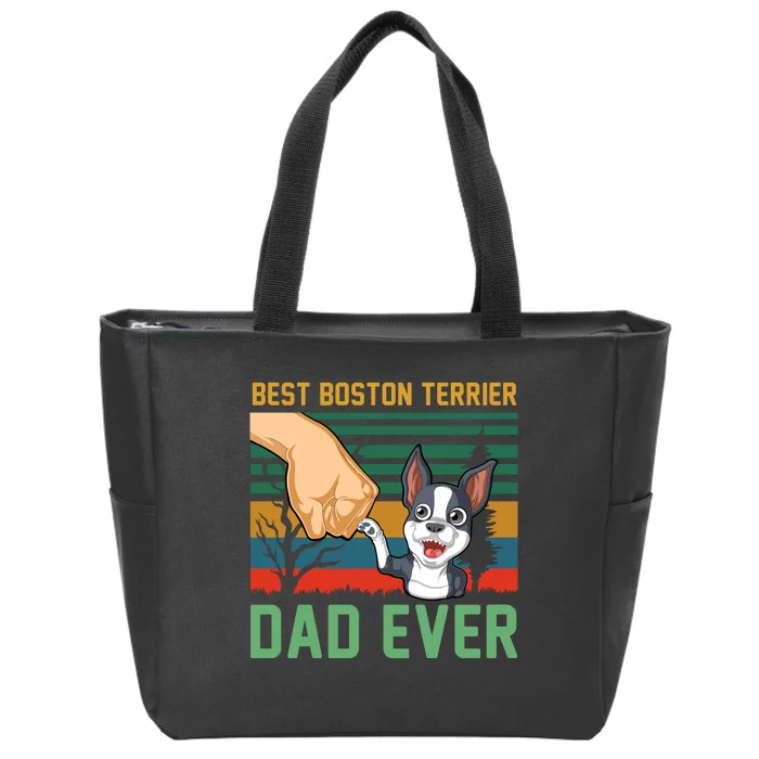 Best Boston Terrier Dad Ever Zip Tote Bag