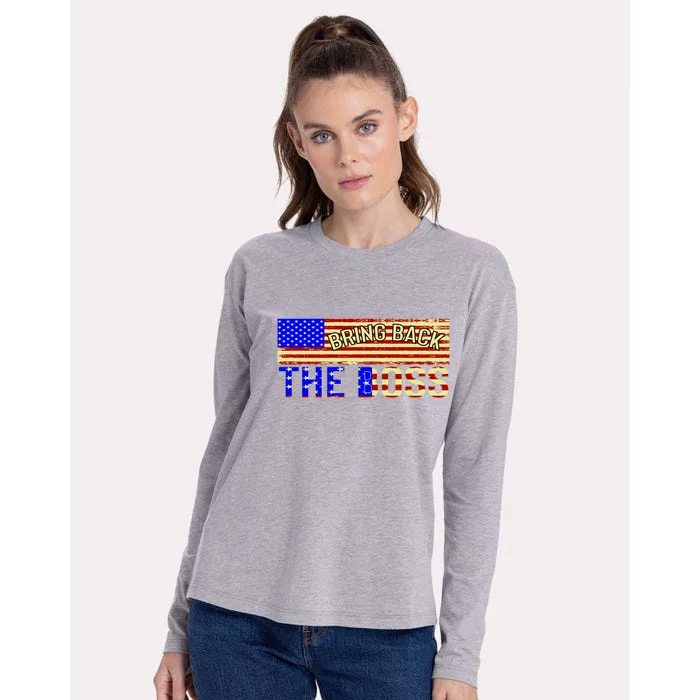 Bring Back The Boss Donald Trump Womens Cotton Relaxed Long Sleeve T-Shirt