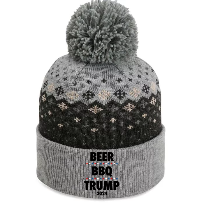 Beer Bbq Trump 2024 Election Gift The Baniff Cuffed Pom Beanie