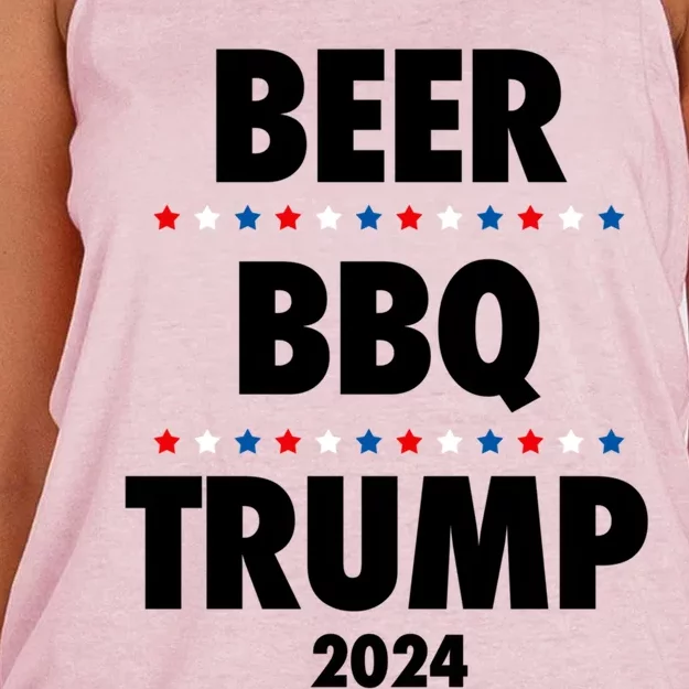 Beer Bbq Trump 2024 Election Gift Women's Knotted Racerback Tank