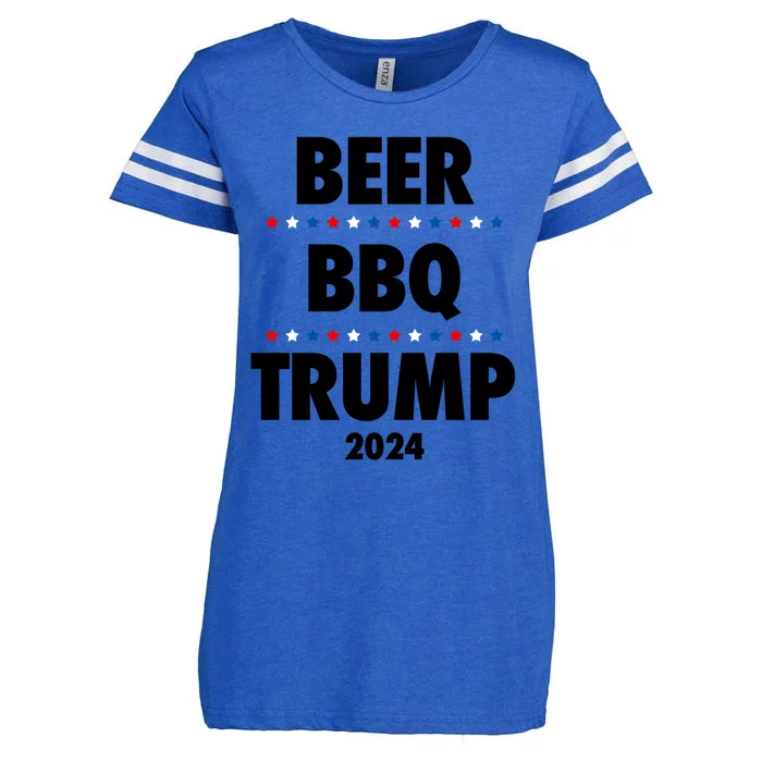 Beer Bbq Trump 2024 Election Gift Enza Ladies Jersey Football T-Shirt