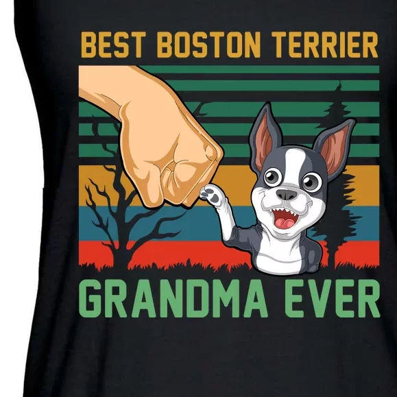 Best Boston Terrier Grandma Ever Ladies Essential Flowy Tank