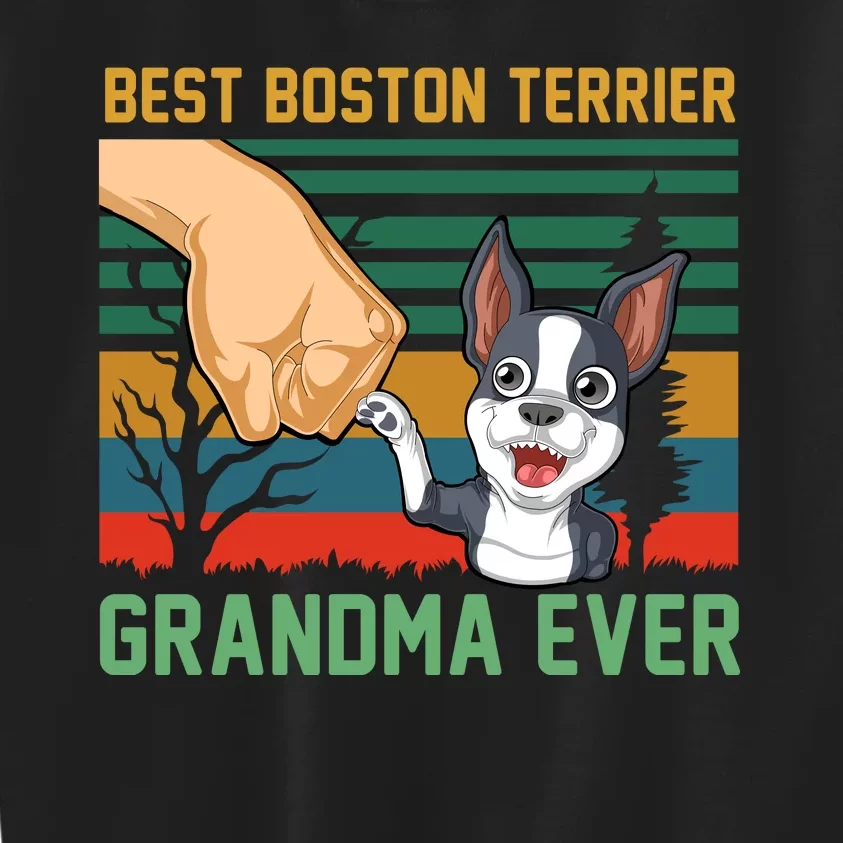 Best Boston Terrier Grandma Ever Kids Sweatshirt