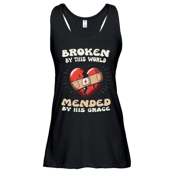 Broken By This World Mended By His Grace. Ladies Essential Flowy Tank