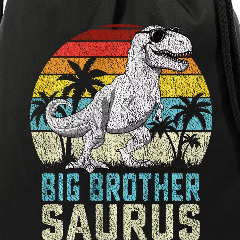 Big Brothersaurus T Rex Dinosaur Big Brother Saurus Family Long Sleeve Drawstring Bag