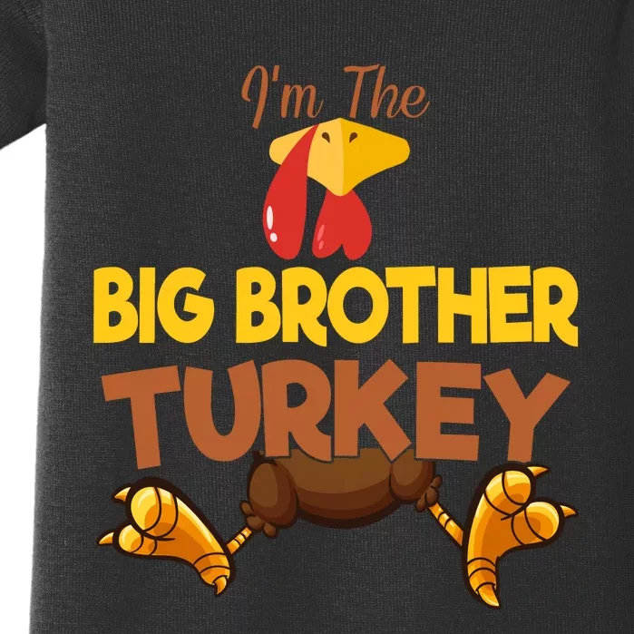 Big Brother Turkey Matching Family Group Thanksgiving Gifts Baby Bodysuit