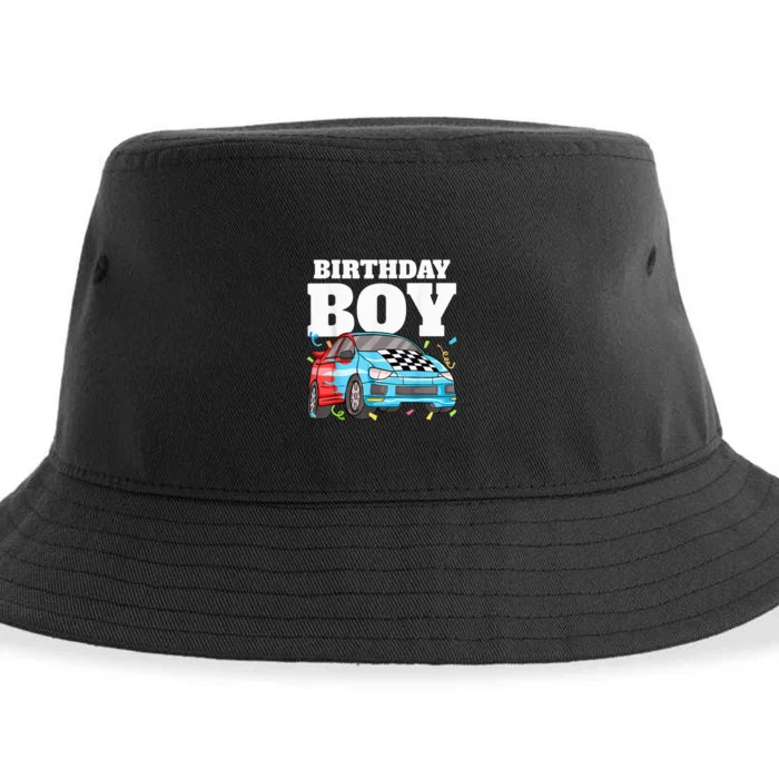 Birthday Boy Toddler Race Car Racing Car Driver Theme Sustainable Bucket Hat