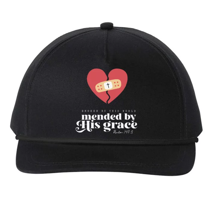 Broken By This World Mended By His Grace Snapback Five-Panel Rope Hat