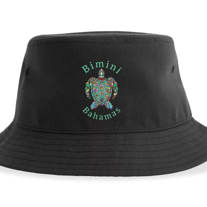 Bimini Bahamas Tribal Turtle Gift Sustainable Bucket Hat