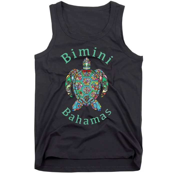 Bimini Bahamas Tribal Turtle Gift Tank Top