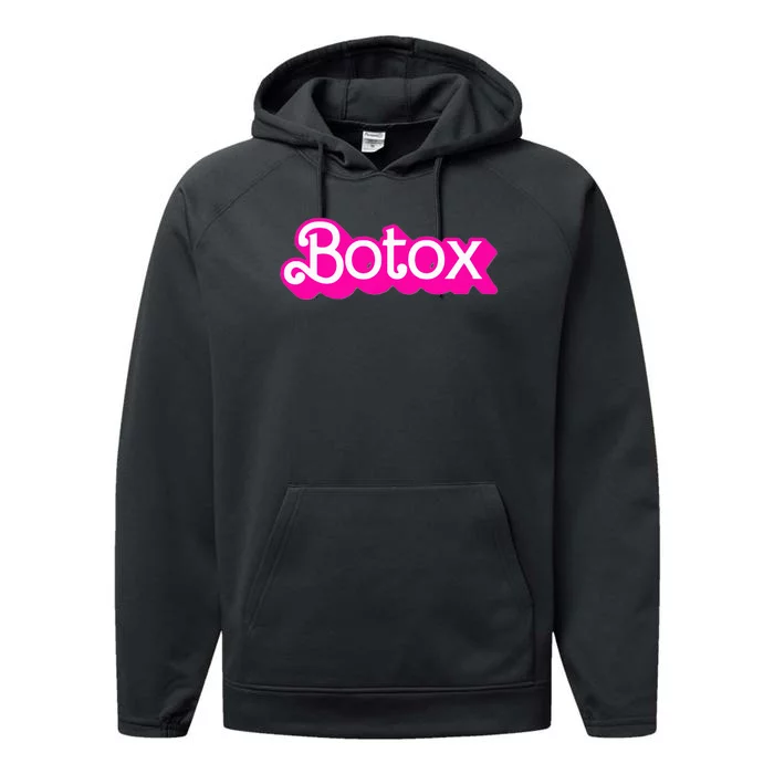 Botox Barb Trending But First Cute Fun Pink Botox Barb Performance Fleece Hoodie