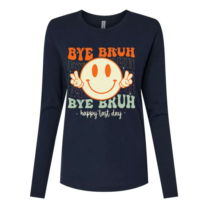 Bye Bruh Teacher Happy Last Day of School Hello Summer Womens Cotton Relaxed Long Sleeve T-Shirt