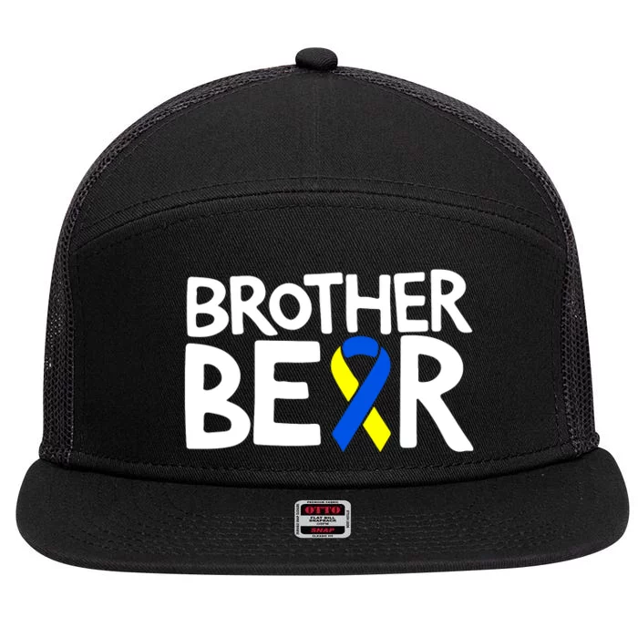 Brother Bear T21 Day Down Syndrome Awareness Gift 7 Panel Mesh Trucker Snapback Hat