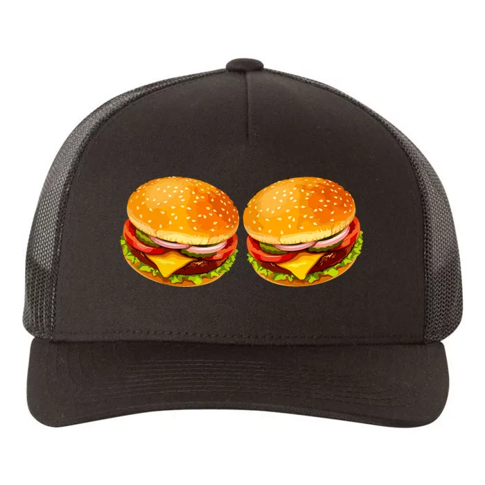 Big Boobs Two Big Hamburger Titty Boobie Yupoong Adult 5-Panel Trucker Hat