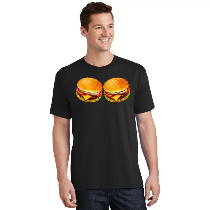 Big Boobs Two Big Hamburger Titty Boobie T-Shirt