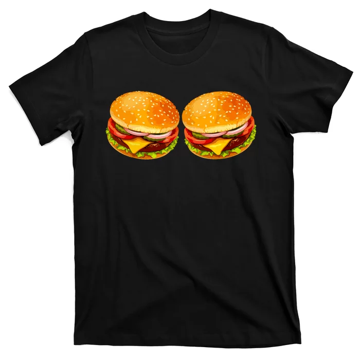 Big Boobs Two Big Hamburger Titty Boobie T-Shirt