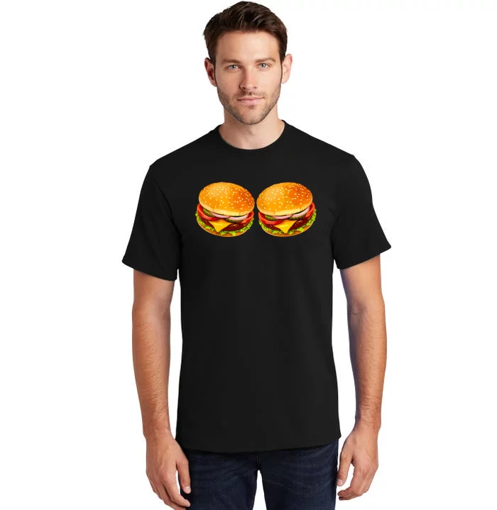 Big Boobs Two Big Hamburger Titty Boobie Tall T-Shirt