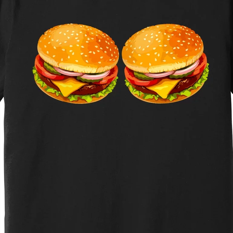 Big Boobs Two Big Hamburger Titty Boobie Premium T-Shirt