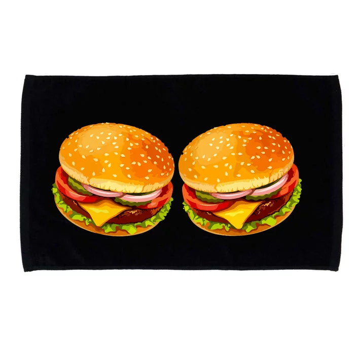 Big Boobs Two Big Hamburger Titty Boobie Microfiber Hand Towel