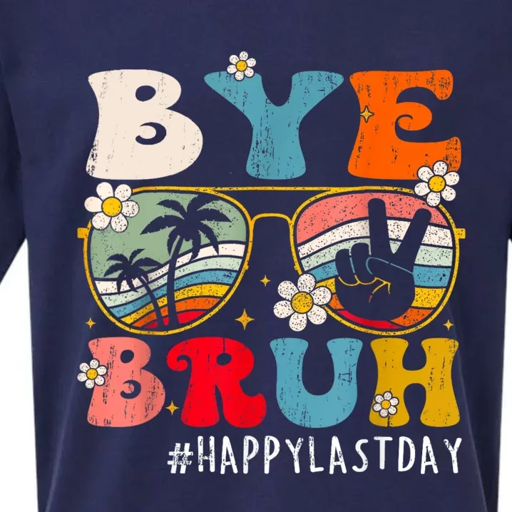 Bye Bruh Teacher Happy Last Day Of School Hello Summer Funny Sueded Cloud Jersey T-Shirt