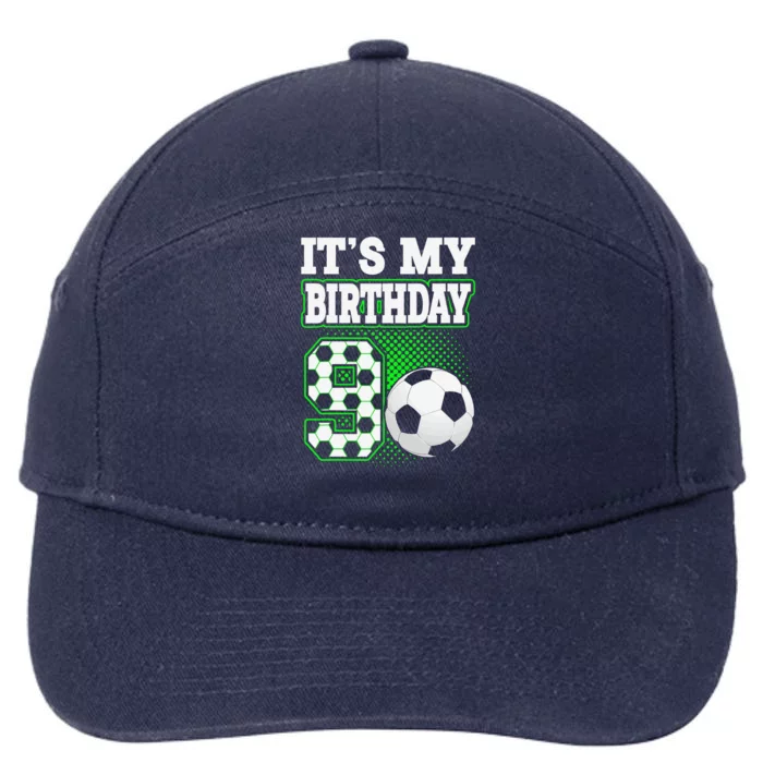 Birthday Boy Tees 9 Soccer Its My 9th Birthday Soccer 7-Panel Snapback Hat