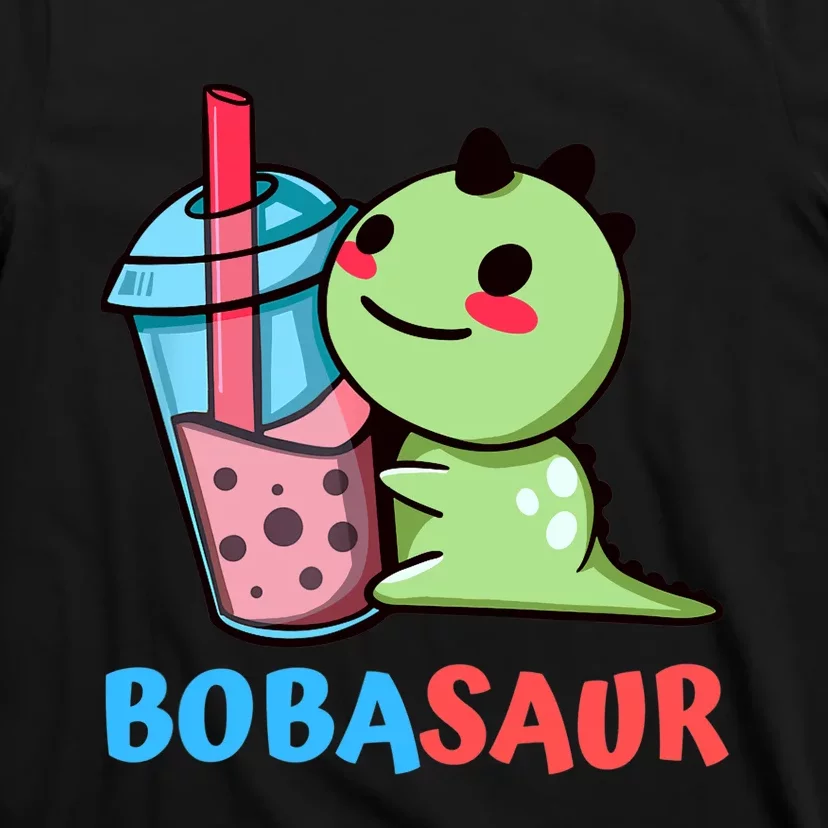 Bobasaur Bubble Tea Boba Dinosaur Kawaii Cute Dino Pun T-Shirt