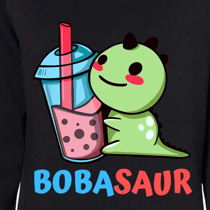 Bobasaur Bubble Tea Boba Dinosaur Kawaii Cute Dino Pun Womens California Wash Sweatshirt