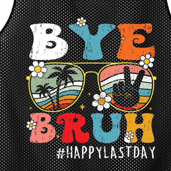 Bye Bruh Teacher Happy Last Day Of School Hello Summer Funny Mesh Reversible Basketball Jersey Tank