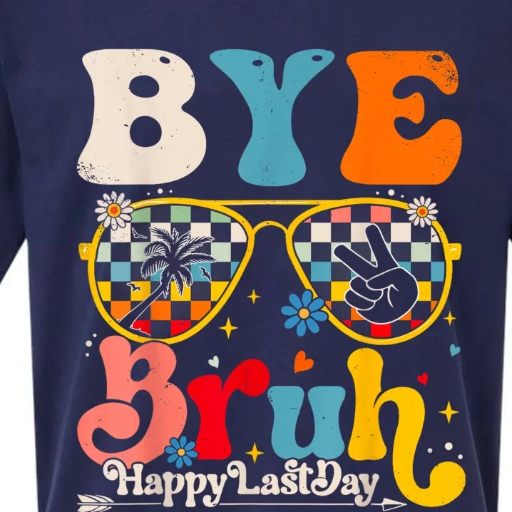 Bye Bruh Teacher Happy Last Day Of School Hello Summer Funny Sueded Cloud Jersey T-Shirt