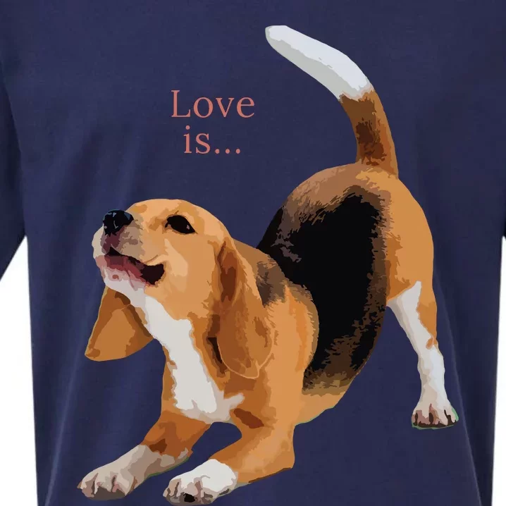 Beagle Beagles Tee Love Is Dog Mom Dad Puppy Pet Cute Sueded Cloud Jersey T-Shirt