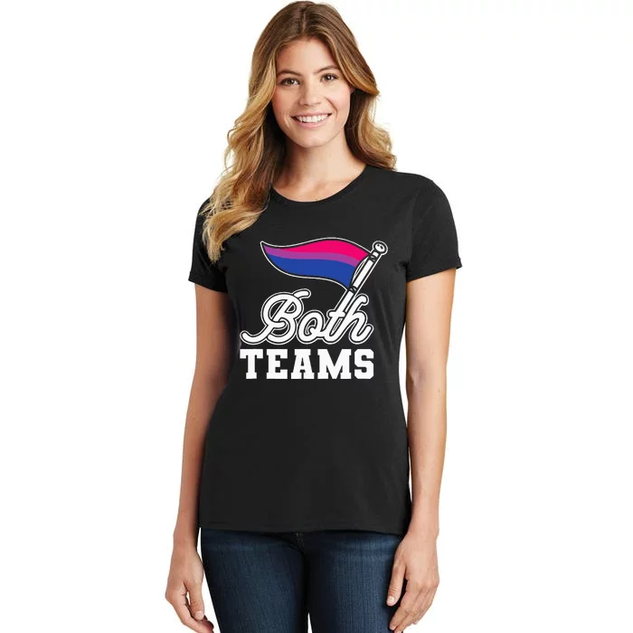 Bisexual Both Teams Quote Bi Flag Love & Pride Lgbtq Women's T-Shirt