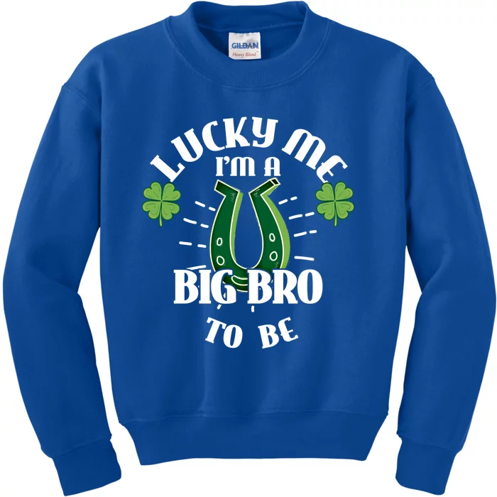 Big Bro To Be Lucky Big Bro Gift For New Big Bro Cute Gift Kids Sweatshirt