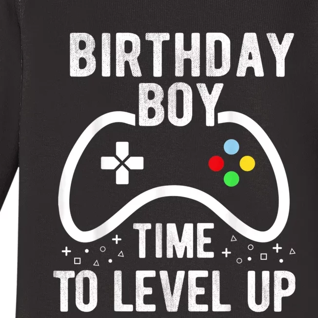 Birthday Boy Time To Level Up Video Game Birthday Gift Baby Long Sleeve Bodysuit