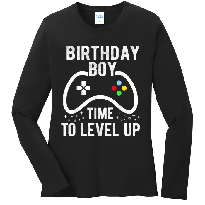 Birthday Boy Time To Level Up Video Game Birthday Gift Ladies Long Sleeve Shirt