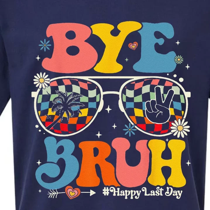 Bye Bruh Teachers Happy Last Day Of School Summer Funny Sueded Cloud Jersey T-Shirt