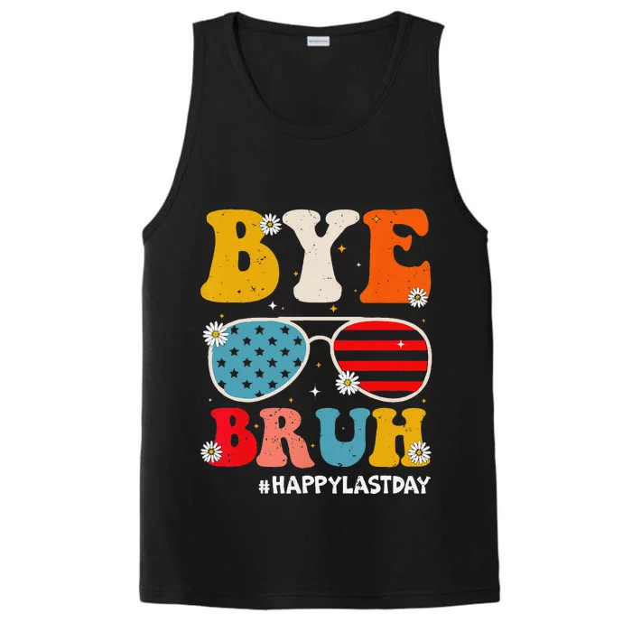 Bye Bruh Teachers Happy Last Day Of School Summer Funny Performance Tank