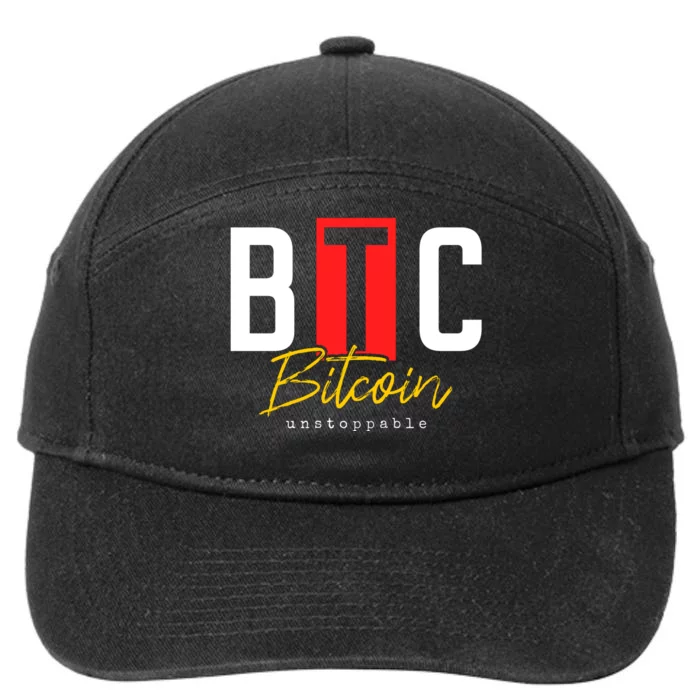 Btc Bitcoin Unstoppable 7-Panel Snapback Hat