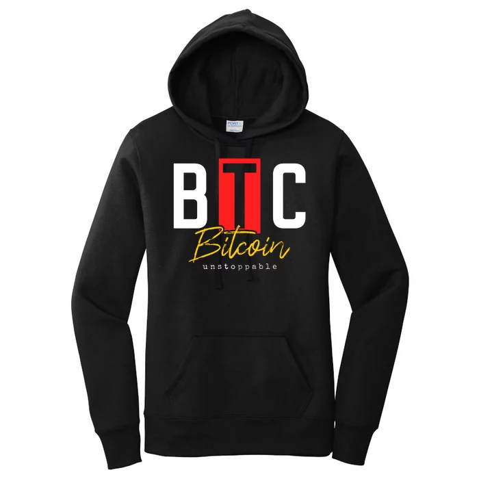 Btc Bitcoin Unstoppable Women's Pullover Hoodie