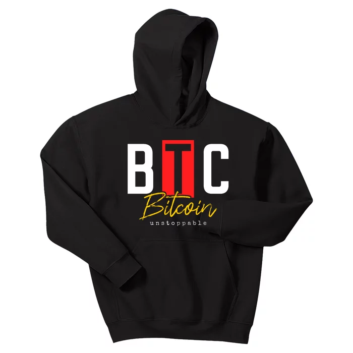 Btc Bitcoin Unstoppable Kids Hoodie